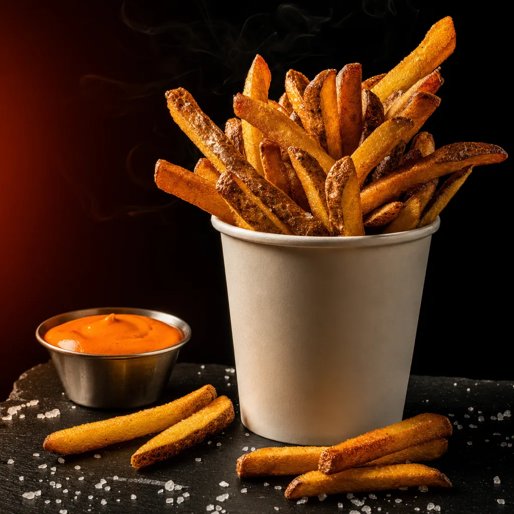 Crispy fries in a cup
